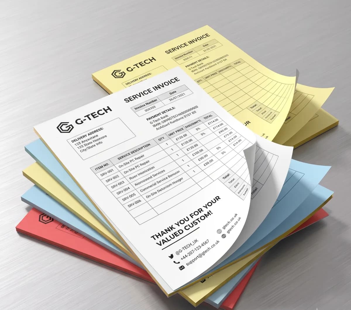 Carbonless forms - professional printing by Bluwave