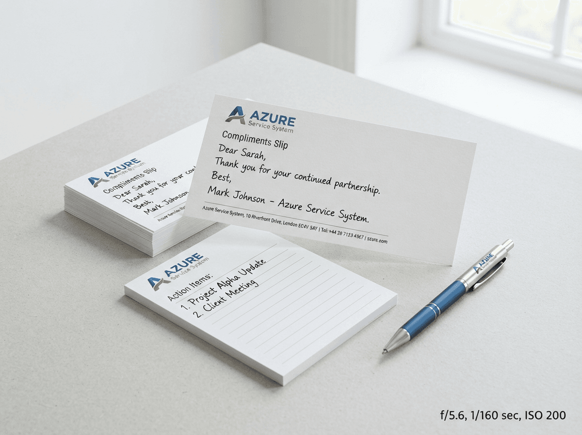 Compliment slips - professional printing by Bluwave