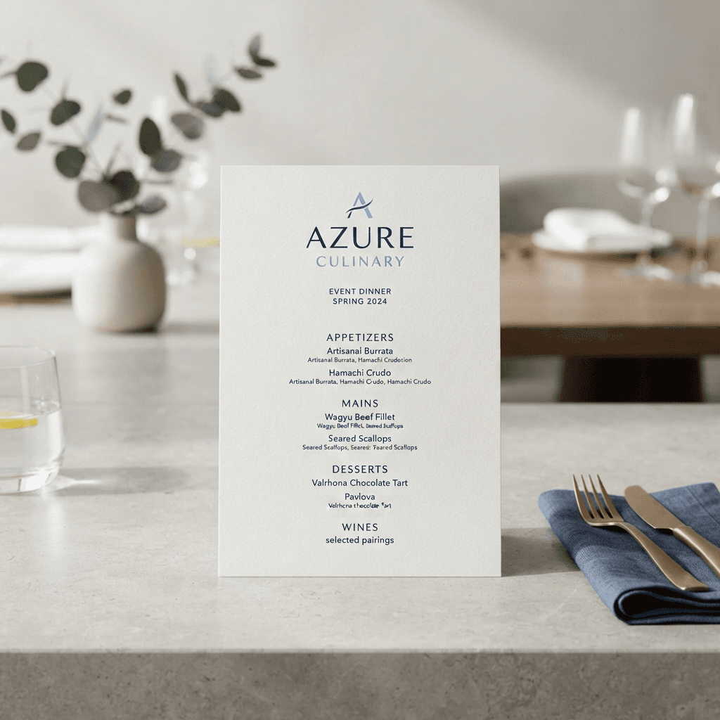 Menus - professional printing by Bluwave