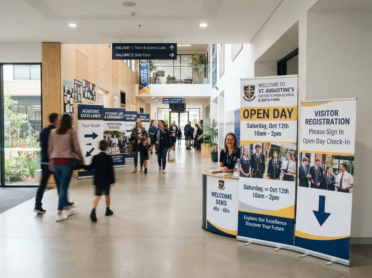 Open day signage & banners - professional printing by Bluwave